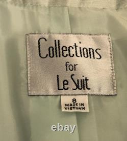 Nouvelles collections Le Suit tailleur designer Dupioni vert sauge taille 8 NWT jupe veste