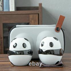 Panda Design Tea Cup 2pcs Set Portable Travel Table Décoration Matériaux Céramiques