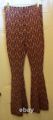 Pantalon tailleur rétro DX, haut en pull, pantalon évasé, métallique, fabriqué en Italie, M