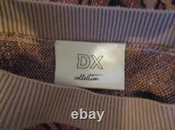 Pantalon tailleur rétro DX, haut en pull, pantalon évasé, métallique, fabriqué en Italie, M
