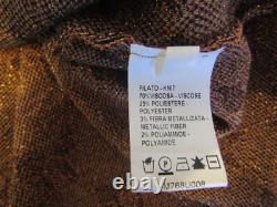 Pantalon tailleur rétro DX, haut en pull, pantalon évasé, métallique, fabriqué en Italie, M
