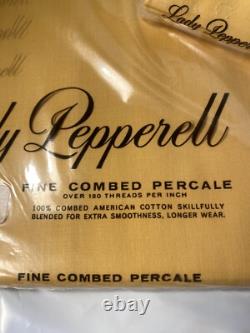 Parure de draps vintage Lady Pepperell pour lit simple, deux taies d’oreiller, 100 % coton américain, NOS, années 1970