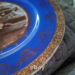 Porcelaine antique Kuba Bavière Allemagne décor Vieille Vienne Fragonard assiette 24 carats