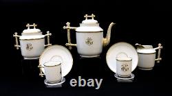 Porcelaine de Paris, service à thé en porcelaine pour deux personnes, dorure, France, fin du XIXe siècle