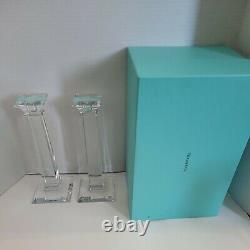 Porte-bougie Tiffany En Cristal Classique Avec Base Carrée De Deux 10 Po