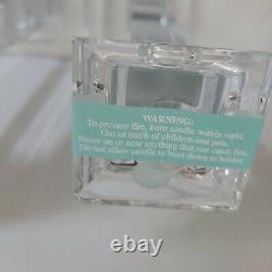 Porte-bougie Tiffany En Cristal Classique Avec Base Carrée De Deux 10 Po