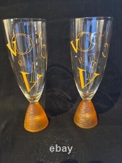 RARE Ensemble de deux verres à champagne vintage Veuve Clicquot Ponsardin