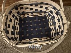 Rare Panier Longaberger 2017 Hôtesse Bleu NEIGE DRIFT + Prot + Couvercle Hiver
