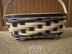 Rare Panier Longaberger 2017 Hôtesse Bleu NEIGE DRIFT + Prot + Couvercle Hiver