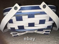 Rare Panier Longaberger 2017 Hôtesse Bleu NEIGE DRIFT + Prot + Couvercle Hiver