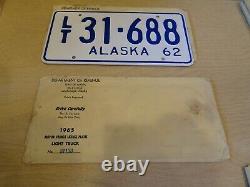 Rare Two Sets Vintage 1962 Alaska License Plates Prison Labor Antique