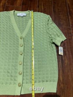 ST. JOHN COLLECTION Ensemble cardigan et jupe en maille Tropic Lime, taille 4 / Petite