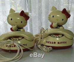 Sanrio Bonjour Kitty Vintage Figure Téléphone Grande Condition Deux Set Me58