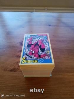 Série Deux de l'Univers Marvel (1991) ensemble de 162 cartes de base + 3 hologrammes H1, H2 et H3