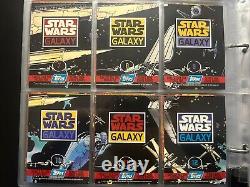 Série Star Wars Galaxy Topps 1994 Saison Deux 2 Ensemble de poursuite en feuille gravée #'s 7-12