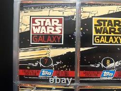 Série Star Wars Galaxy Topps 1994 Saison Deux 2 Ensemble de poursuite en feuille gravée #'s 7-12