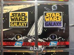 Série Star Wars Galaxy Topps 1994 Saison Deux 2 Ensemble de poursuite en feuille gravée #'s 7-12