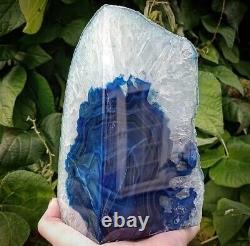 Serre-livres en cristal d'agate bleue (ensemble de deux) 5,73 kg