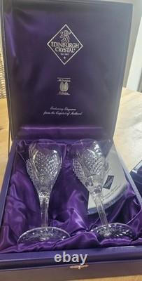 Service Edinburgh Crystal Millennium de 10 verres. Comprend 6 grands verres et 2 flûtes