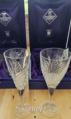 Service Edinburgh Crystal Millennium de 10 verres. Comprend 6 grands verres et 2 flûtes
