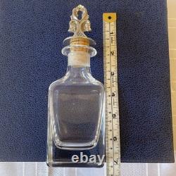 Service à carafe en étain norvégien vintage et verre en cristal. Par Troll Tinn Rare