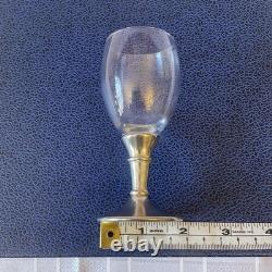 Service à carafe en étain norvégien vintage et verre en cristal. Par Troll Tinn Rare