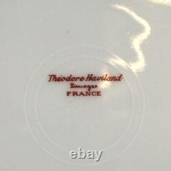 Service à thé Limoges Theodore Haviland pour deux personnes avec plateau Roses de choux Antique