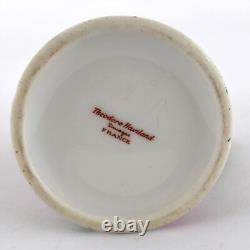 Service à thé Limoges Theodore Haviland pour deux personnes avec plateau Roses de choux Antique