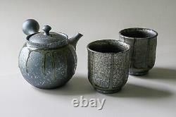 Service de théière avec filtres (230ml) et deux tasses + thé vert Sencha japonais