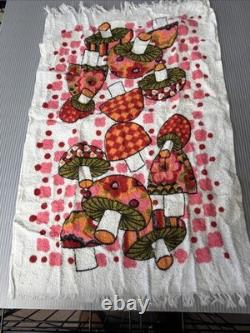 Serviettes Vintage Homecrest, Gants de Toilette et Tablier Psychédélique Rose/Rouge/Tons de Terre