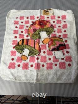 Serviettes Vintage Homecrest, Gants de Toilette et Tablier Psychédélique Rose/Rouge/Tons de Terre