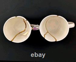 Set de 2 mugs Seletti Kintsugi Marcantonio style art japonais ancien en or 24 carats