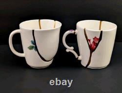 Set de 2 mugs Seletti Kintsugi Marcantonio style art japonais ancien en or 24 carats