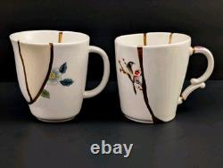 Set de 2 mugs Seletti Kintsugi Marcantonio style art japonais ancien en or 24 carats