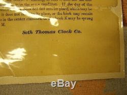 Seth Thomas Deux Cadran Calendrier Horloge 1869- 1876 Avec 2 Séries D'instructions. Clés