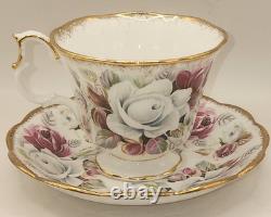 Sous-tasse de tasse à thé Royal Albert Summer Bounty en porcelaine de bone china perle, Angleterre