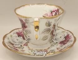 Sous-tasse de tasse à thé Royal Albert Summer Bounty en porcelaine de bone china perle, Angleterre