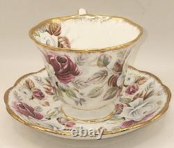 Sous-tasse de tasse à thé Royal Albert Summer Bounty en porcelaine de bone china perle, Angleterre