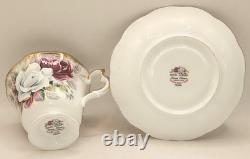 Sous-tasse de tasse à thé Royal Albert Summer Bounty en porcelaine de bone china perle, Angleterre
