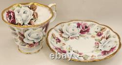 Sous-tasse de tasse à thé Royal Albert Summer Bounty en porcelaine de bone china perle, Angleterre