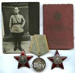 Soviétique Seconde Guerre Mondiale Deux Commandes Red Star Et Ww2 Médaille Set Pour Tankman Soviétique Su-76