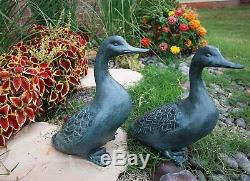 Spi Accueil Grand Verdi Vert Aluminium Deux Canards Amoureux Étang De Jardin Set Figurine