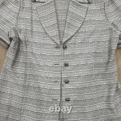 St John Collection USA Ensemble 2 pièces en maille beige sable, chemise et jupe, tailles 16/12