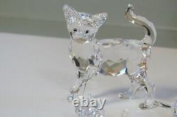 Swarovski Crystal Clear Cat Mère Debout 861914 Avec Deux Chatons 3 Pc Set