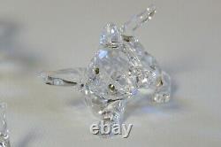 Swarovski Crystal Clear Cat Mère Debout 861914 Avec Deux Chatons 3 Pc Set