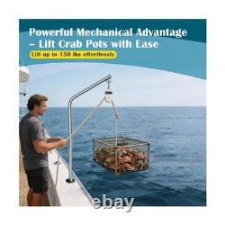 Système de relevage pour casier à crabes, ensemble de bossoir marin en acier inoxydable robuste et pul…