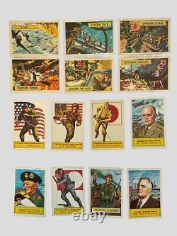 TOPPS Bataille de la Seconde Guerre mondiale 1965 Ensemble de cartes à échanger de 1 à 72 Vintage RARE