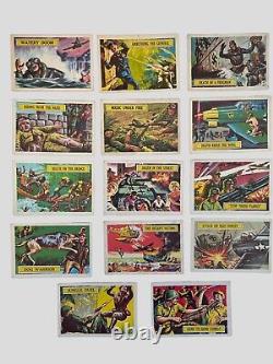 TOPPS Bataille de la Seconde Guerre mondiale 1965 Ensemble de cartes à échanger de 1 à 72 Vintage RARE