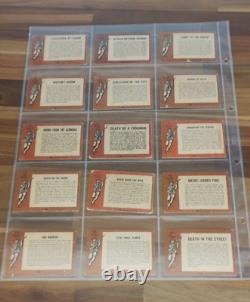 TOPPS Bataille de la Seconde Guerre mondiale II 1965 ensemble presque complet 69/73 Cartes à échanger