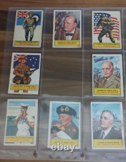 TOPPS Bataille de la Seconde Guerre mondiale II 1965 ensemble presque complet 69/73 Cartes à échanger